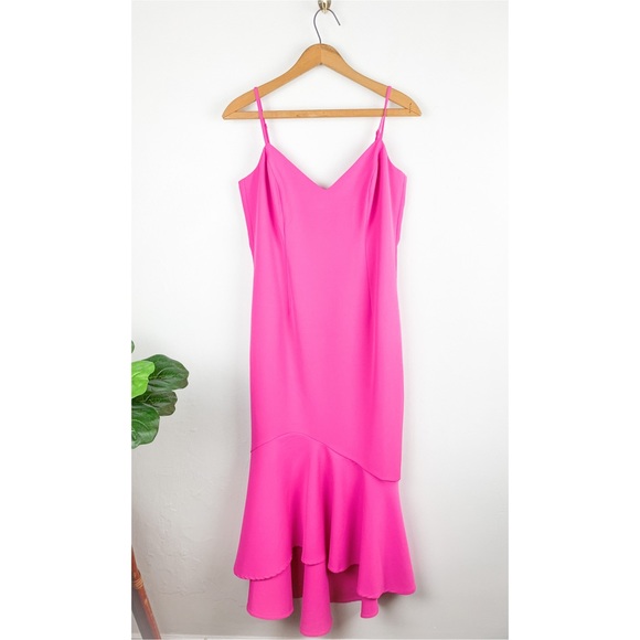 Bardot Lisandra Midi Dress in Pink Shock Sz 8/Medium - Picture 3 of 12